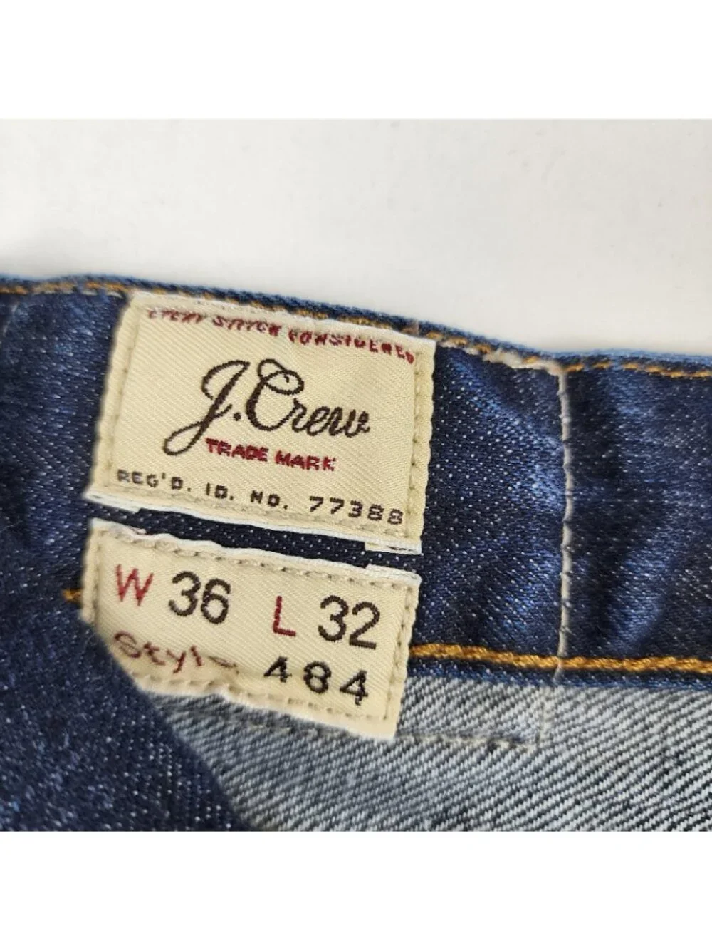 J Crew Jeans Men 36x31 484 Blue Slim Straight Leg Denim